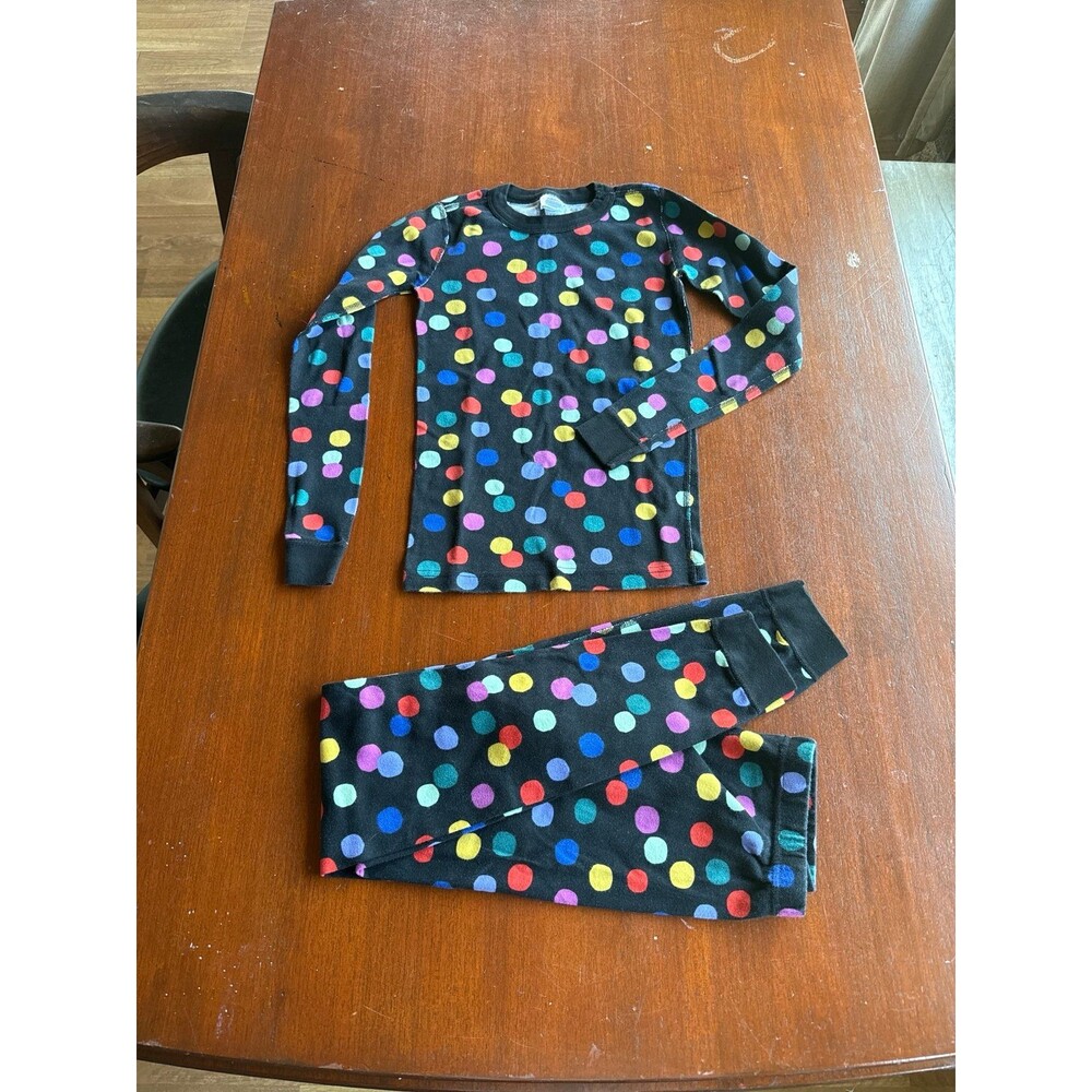 Hanna Andersson rainbow polka dots long Pajamas
